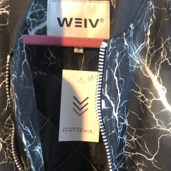 NWT Weiv Lightning Print Bomber  Small - Picture 3 of 5